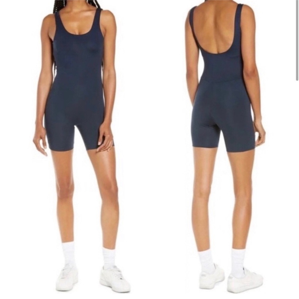 Girlfriend Collective Bike Unitard Romper Midnight Navy Size XS